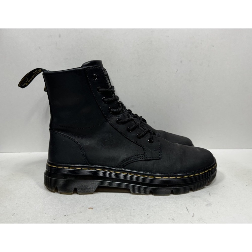 Dr. Martens Combs Black Leather Men's Size 10 Lace Up Combat Boots